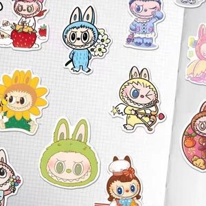 80-Pack Labubu Collector Stickers POP MART DIY & Customization Lot